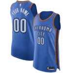 Oklahoma City Thunder  Authentic Custom Jersey Blue - Icon Edition