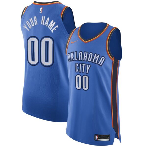 Oklahoma City Thunder  Authentic Custom Jersey Blue - Icon Edition