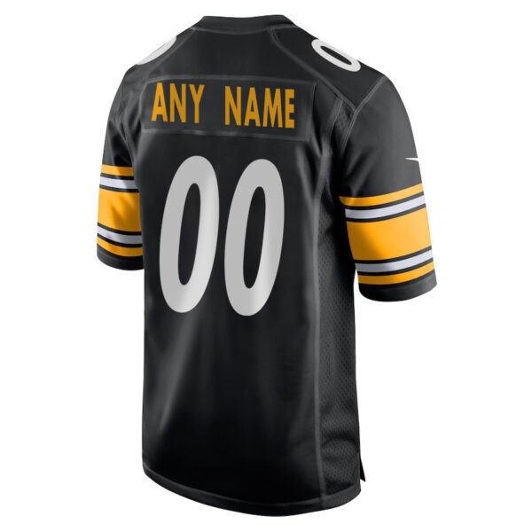 Pittsburgh Steelers 2023 Playoffs Patch Game Men Custom Jersey - Black