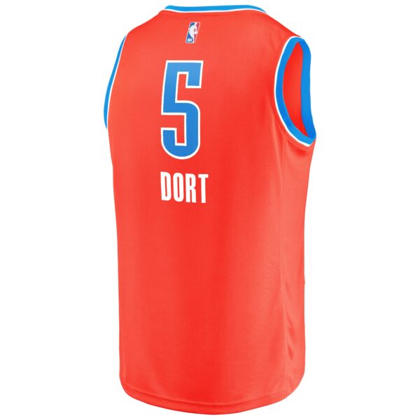 Luguentz Dort Oklahoma City Thunder Fanatics Youth Fast Break Replica Player Jersey - Statement Edition - Orange