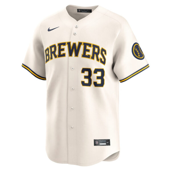 Jesse Winker 33 Milwaukee Brewers Home Limited Player Men Jersey - Cream