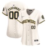 Milwaukee Brewers  Women's Home Limited Custom Jersey - Cream