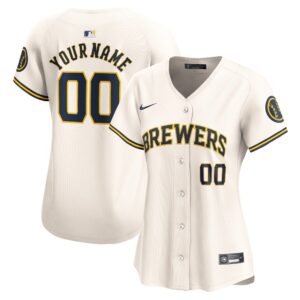 Milwaukee Brewers  Women's Home Limited Custom Jersey - Cream