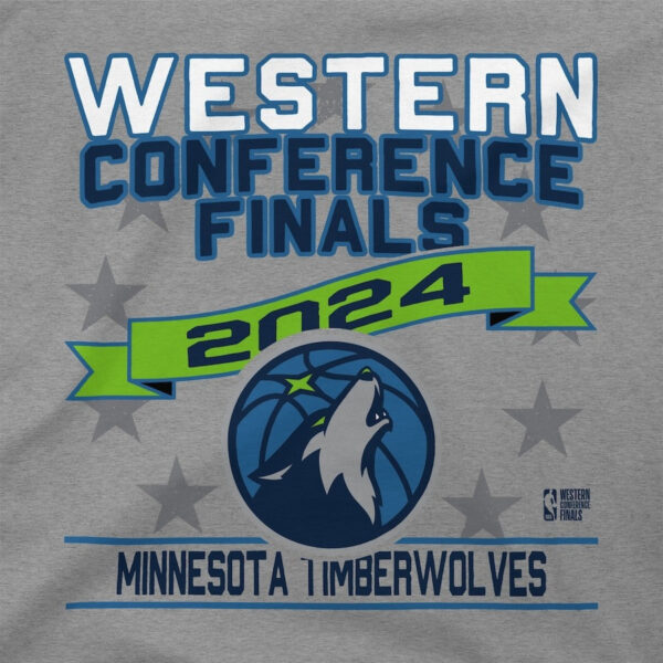 Minnesota Timberwolves Stadium Essentials 2024 Western Conference Finals T-Shirt - Heather Gray