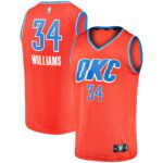 Kenrich Williams Oklahoma City Thunder Fanatics Youth Fast Break Replica Player Jersey - Statement Edition - Orange