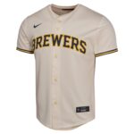 Christian Yelich Milwaukee Brewers  Youth Home Game Player Jersey - Cream