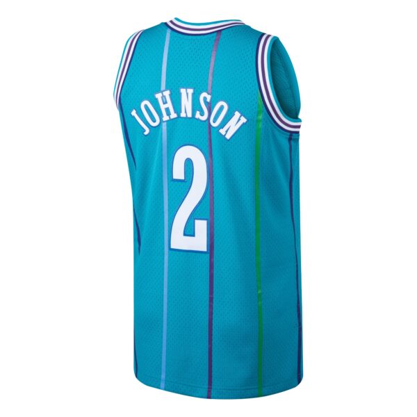 Larry Johnson Charlotte Hornets Mitchell & Ness 1992/93 Hardwood Classics Swingman Jersey - Teal