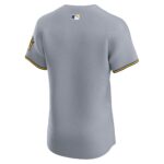 Milwaukee Brewers  Road Vapor Premier Elite Patch Jersey - Gray