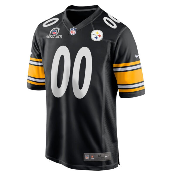 Pittsburgh Steelers 2023 Playoffs Patch Game Men Custom Jersey - Black
