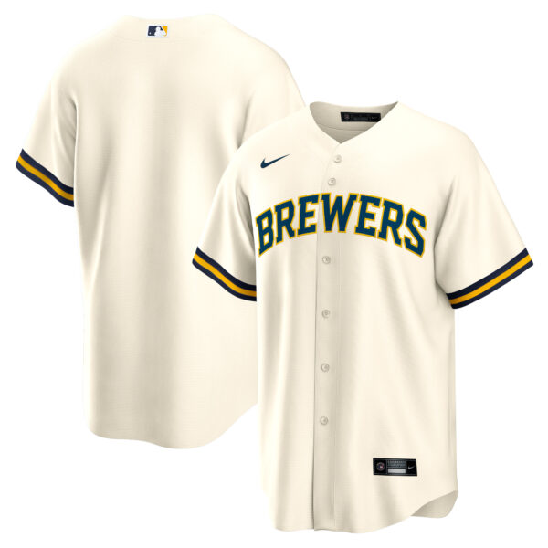 Milwaukee Brewers  Home Blank Replica Jersey - Cream