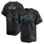 Zach Eflin 24 Tampa Bay Rays 2024 City Connect Limited Men Jersey - Charcoal