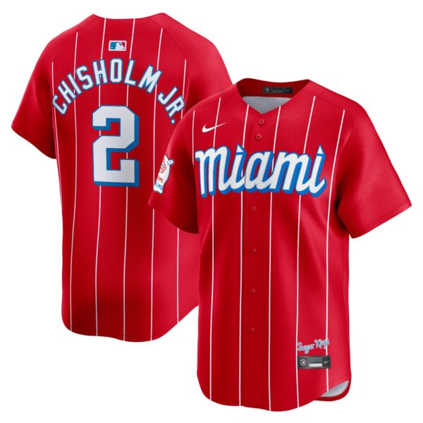 Jazz Chisholm Jr. Miami Marlins  City Connect Limited Player Jersey - Red