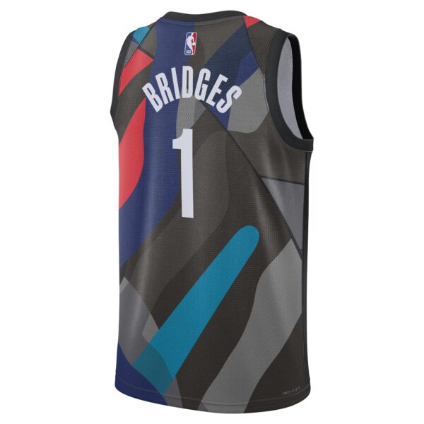 Mikal Bridges Brooklyn Nets  Unisex 2023/24 Swingman Jersey - Black - City Edition