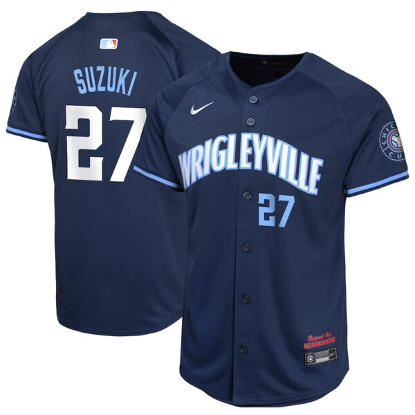 Seiya Suzuki 27 Chicago Cubs City Connect Limited YOUTH Jersey - Navy