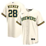 Joey Wiemer Milwaukee Brewers  Home Replica Player Jersey - Cream