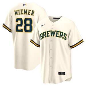 Joey Wiemer Milwaukee Brewers  Home Replica Player Jersey - Cream