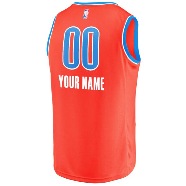 Oklahoma City Thunder Fanatics Youth  Fast Break Replica Custom Jersey - Orange - Statement Edition