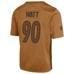 T.J. Watt 90 Pittsburgh Steelers 2023 Salute To Service Limited YOUTH Jersey - Brown