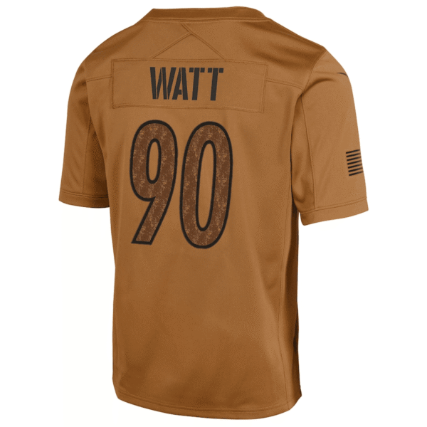 T.J. Watt 90 Pittsburgh Steelers 2023 Salute To Service Limited YOUTH Jersey - Brown