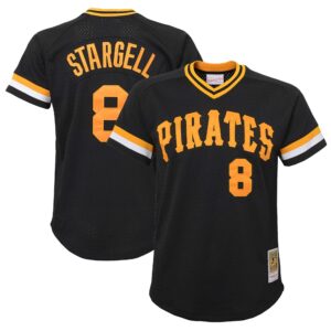 Willie Stargell Pittsburgh Pirates Mitchell & Ness Youth Cooperstown Collectionu00c2u00a0Mesh Batting Practice Jersey - Black