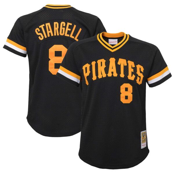 Willie Stargell Pittsburgh Pirates Mitchell & Ness Youth Cooperstown Collectionu00c2u00a0Mesh Batting Practice Jersey - Black