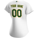 Oakland Athletics  Women's Home Replica Custom Jersey - White