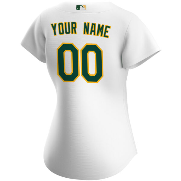 Oakland Athletics  Women's Home Replica Custom Jersey - White