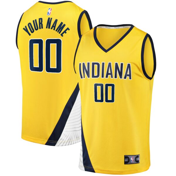 Indiana Pacers Fanatics Youth Fast Break Replica Custom Jersey - Statement Edition - Gold