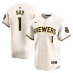 Milwaukee Brewers  #1 Dad Home Limited Jersey - Cream