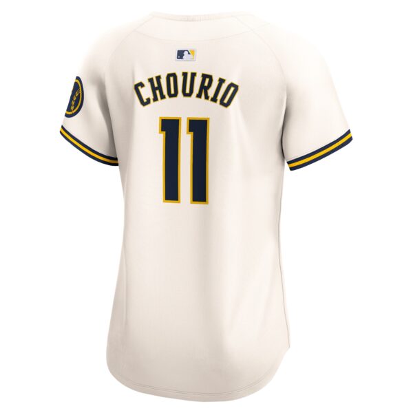 Jackson Chourio Milwaukee Brewers  Women's Home Limited Player Jersey - Cream
