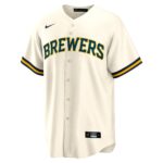 Joey Wiemer Milwaukee Brewers  Home Replica Player Jersey - Cream