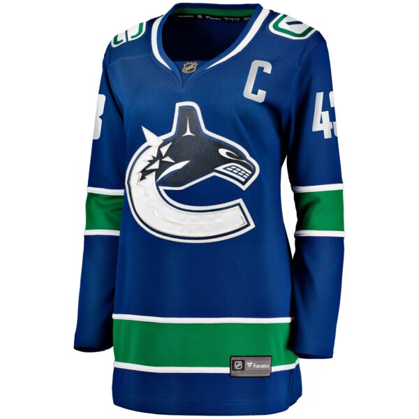 Quinn Hughes Vancouver Canucks Fanatics Women's Home Breakaway Player Jersey - Blue