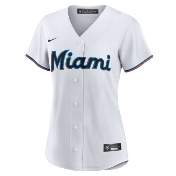 Miami Marlins  Women's Home Blank Replica Jersey - White
