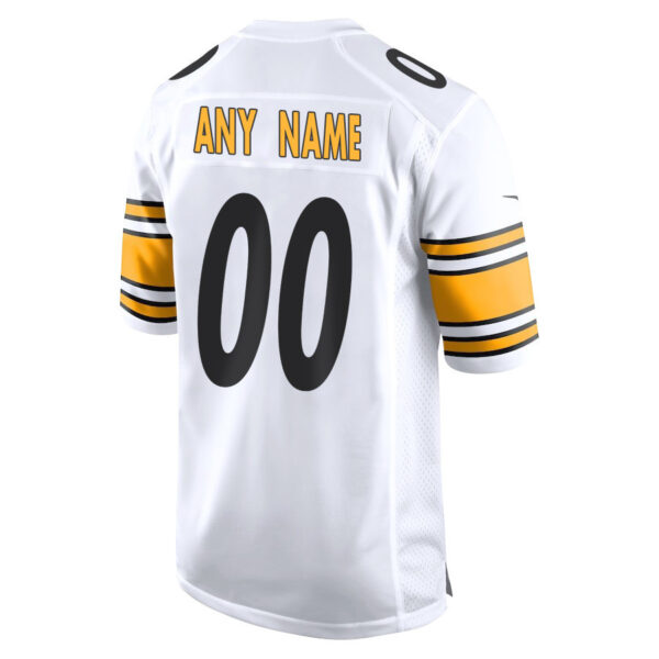 Pittsburgh Steelers 2023 Playoffs Patch Game Men Custom Jersey - White