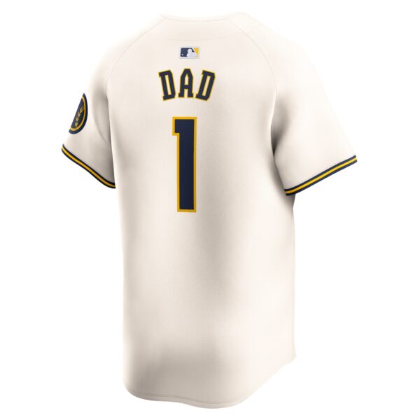 Milwaukee Brewers  #1 Dad Home Limited Jersey - Cream