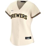Milwaukee Brewers  Women's Home Replica Custom Jersey - Cream