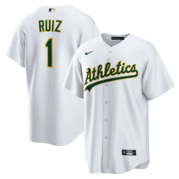 Esteury Ruiz 1 Oakland Athletics Home Men Jersey - White