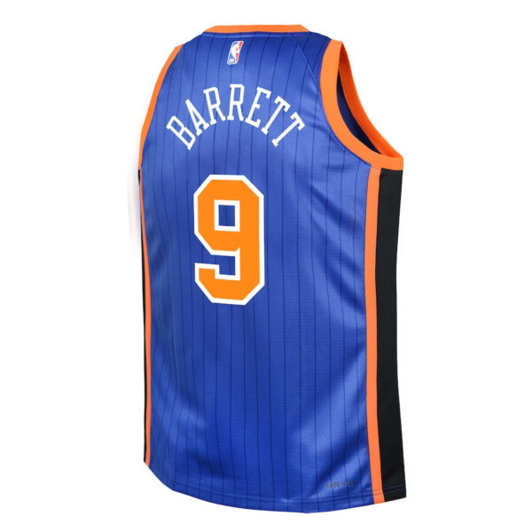 RJ Barrett 9 New York Knicks 2023/24 City Edition Swingman YOUTH Jersey - Blue
