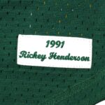 Rickey Henderson Oakland Athletics Mitchell & Ness 1991 Cooperstown Mesh Batting Practice Jersey - Green