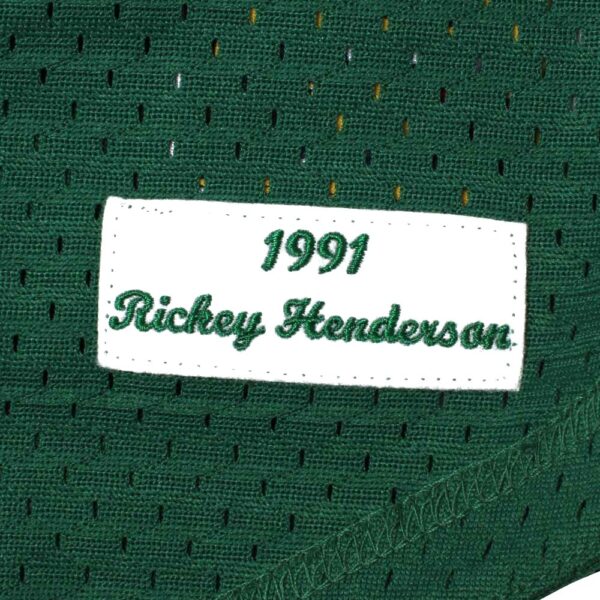 Rickey Henderson Oakland Athletics Mitchell & Ness 1991 Cooperstown Mesh Batting Practice Jersey - Green
