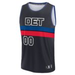 Detroit Pistons Fanatics Youth Fast Break Replica Custom Jersey - Statement Edition - Black