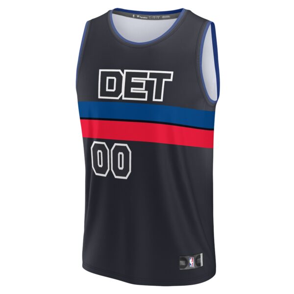 Detroit Pistons Fanatics Youth Fast Break Replica Custom Jersey - Statement Edition - Black