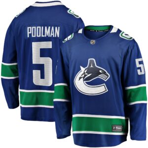 Tucker Poolman Vancouver Canucks Fanatics Home Premier Breakaway Player Jersey - Blue