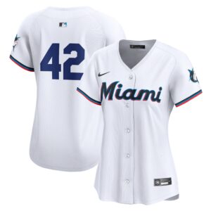Miami Marlins  Women's 2024 Jackie Robinson Day Home Limited Jerseyu00c2u00a0u00e2u20acu201c White