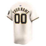 Milwaukee Brewers  Youth Home Limited Custom Jersey - Cream