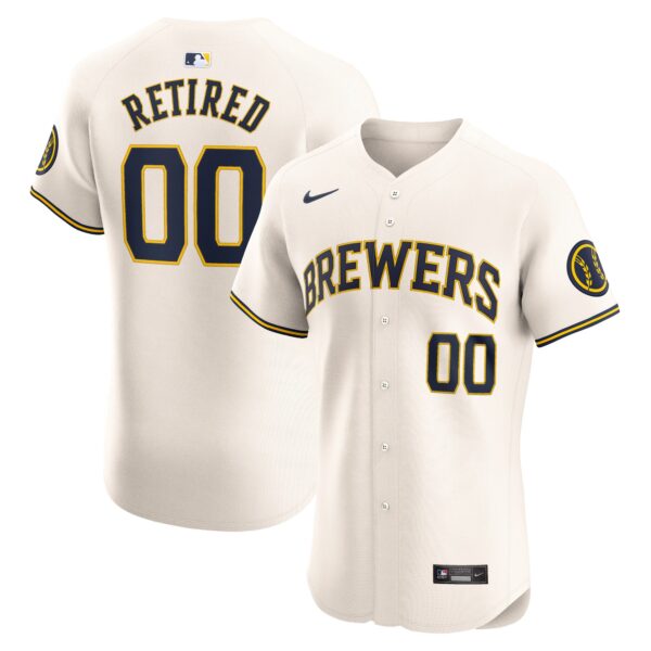 Milwaukee Brewers  Home Elite Pick-A-Player Retired Roster Jersey - Cream