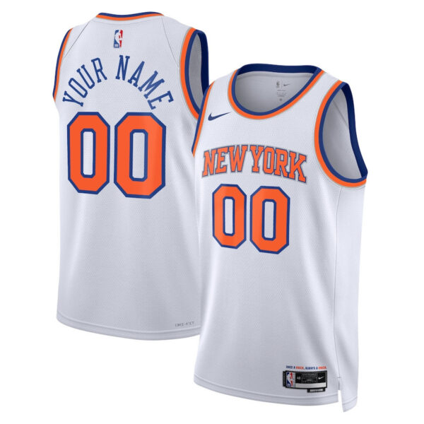 New York Knicks 2023/24 Association Swingman Custom Men Jersey - White