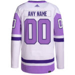 Vancouver Canucks Hockey Fights Cancer Primegreen Custom Men Jersey - White/Purple