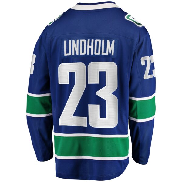 Elias Lindholm Vancouver Canucks Fanatics Home Premier Breakaway Player Jersey - Blue