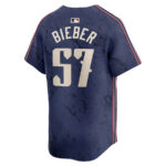 Shane Bieber 57 Cleveland Guardians 2024 City Connect Limited Men Jersey - Navy